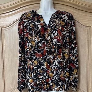 NEW Floral Print Women's Top - Black, Red, Yellow